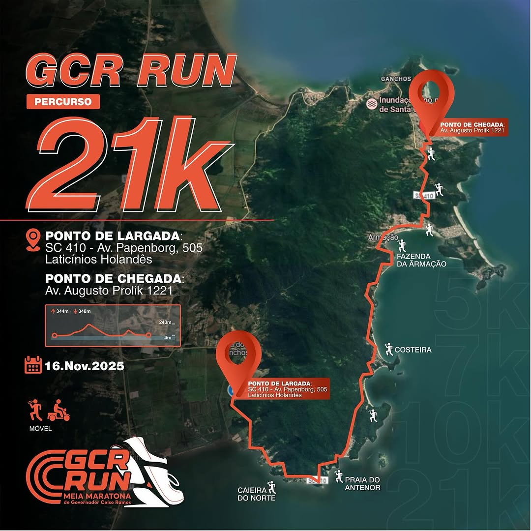 PERCURSO CORRIDA 21KM