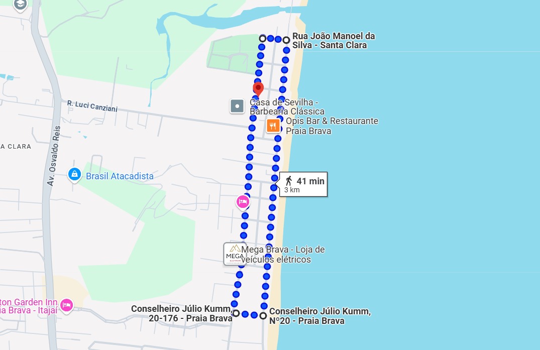 PERCURSO CAMINHADA 3KM