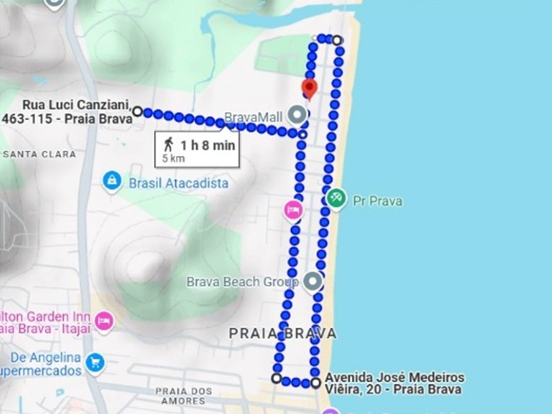 PERCURSO CORRIDA 5KM